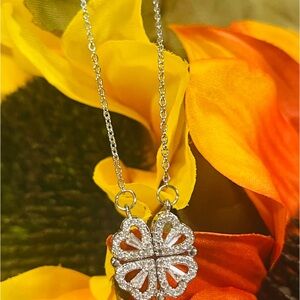 Elegant Silver Clover Pendant Necklace
